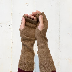 Ruby British Alpaca Arm-warmer (手編み機ニット） 7枚目の画像