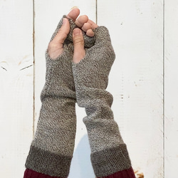 Ruby British Alpaca Arm-warmer (手編み機ニット） 6枚目の画像