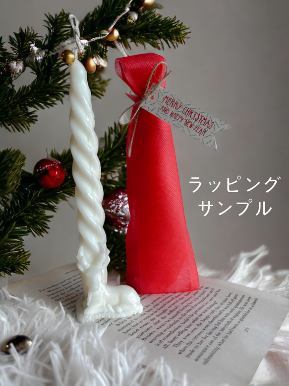 クリスマスキャンドル　/ クリスマスツリー　スノーフレイク　ソイキャンドル　ラッピング無料　プチギフト　hananowa 8枚目の画像