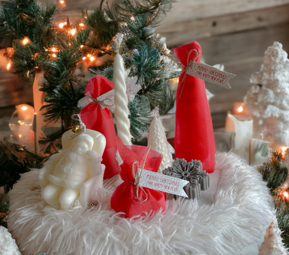 クリスマスキャンドル　/ クリスマスツリー　スノーフレイク　ソイキャンドル　ラッピング無料　プチギフト　hananowa 7枚目の画像