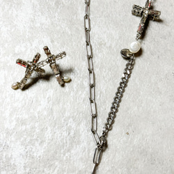 シルバービジュークロスネックレス　大人アクセサリー　十字架 2枚目の画像
