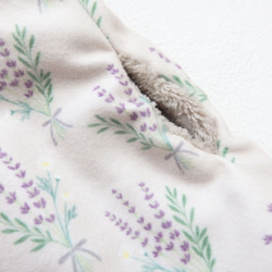 ふんわり優しい リバーシブル ハンドウォーマー（手袋） ベージュ/ラベンダー（オリジナル生地） 8枚目の画像