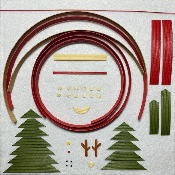 サンタクロースとトナカイのクリスマスリース手作りキット 2枚目の画像