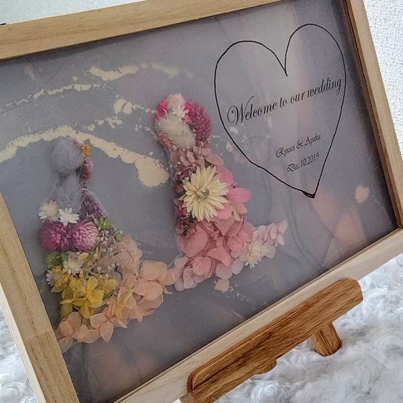 ウエディングボート‪‪❤︎‬ドライフラワーウェルカムボード❁⃘*.ﾟ‬