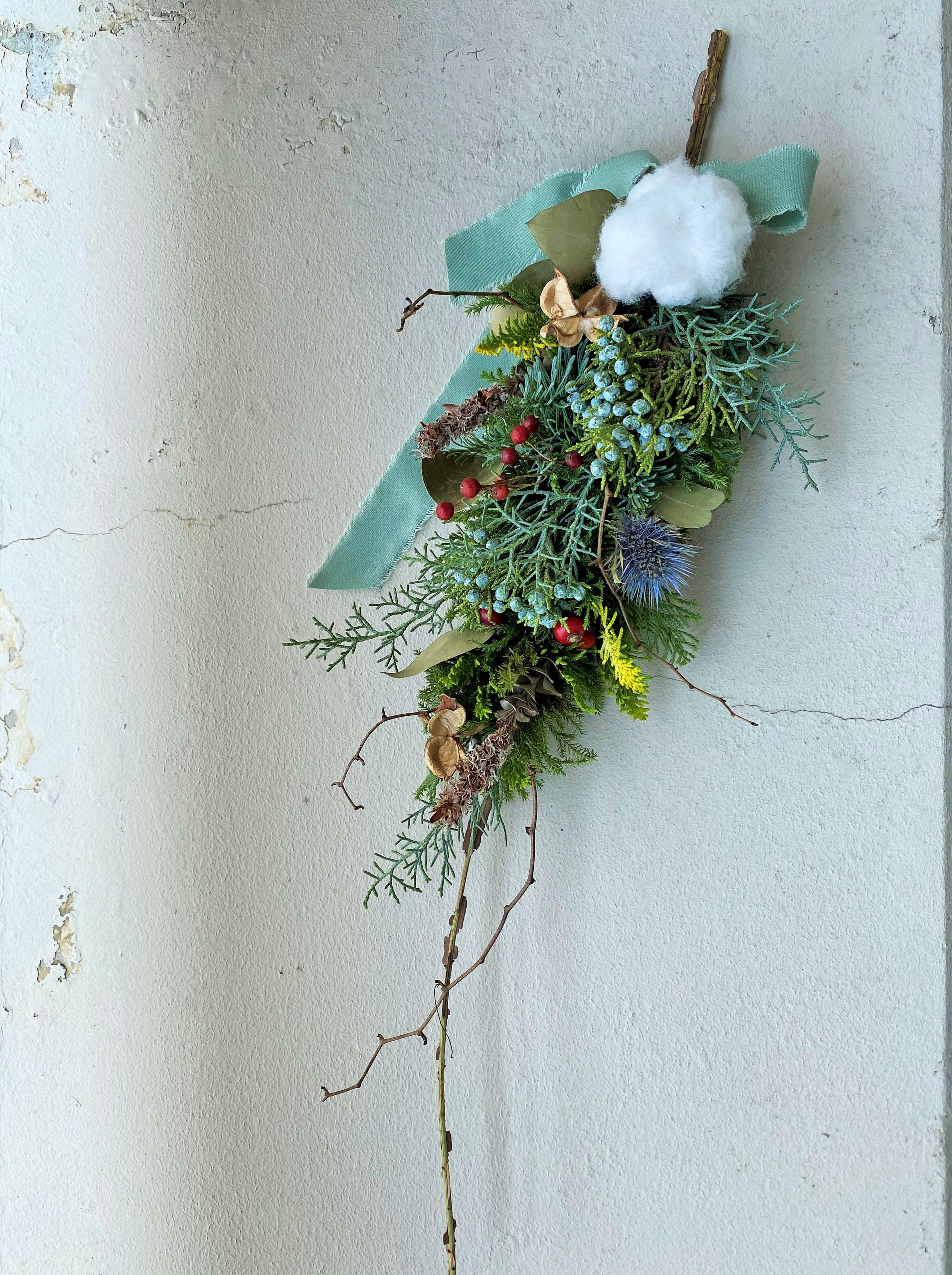 冬のスワッグ クリスマスからお正月も スワッグ atelier