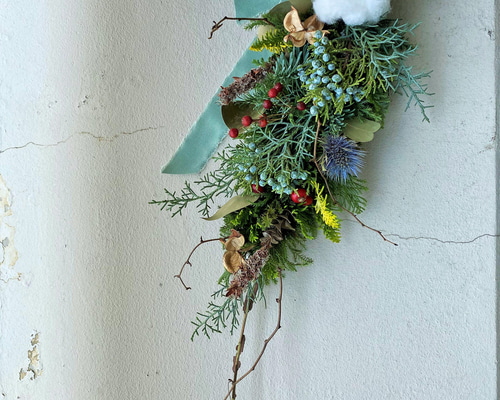 冬のスワッグ クリスマスからお正月も スワッグ atelier tazymazy 通販