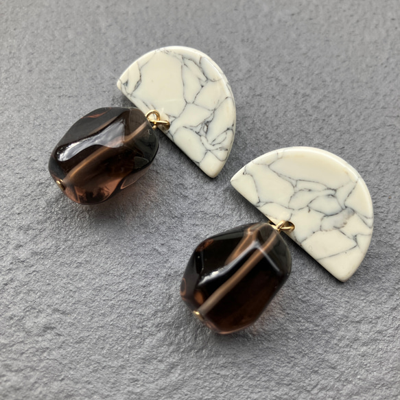 Smoky Quartz / スモーキークォーツピアス 5枚目の画像