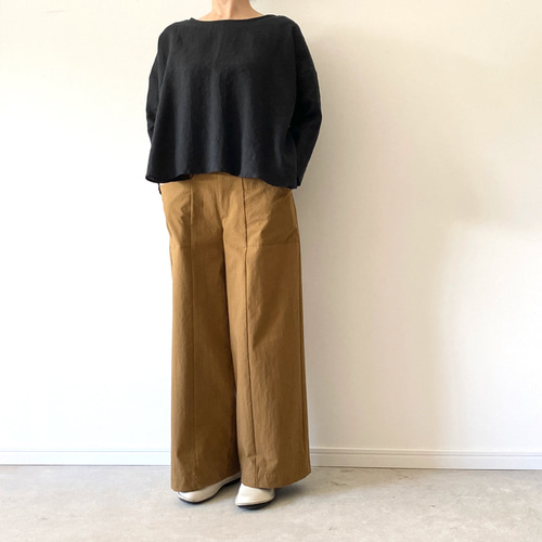 S・ML・2L・3L＊丈調整＊コットンアウトポケットワイドパンツ