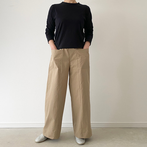 ら*ち様 ベージュ ワイドパンツ 未使用 サイドポケット chuclla｜2タック サイドポケット ワイドパンツ chw22s072