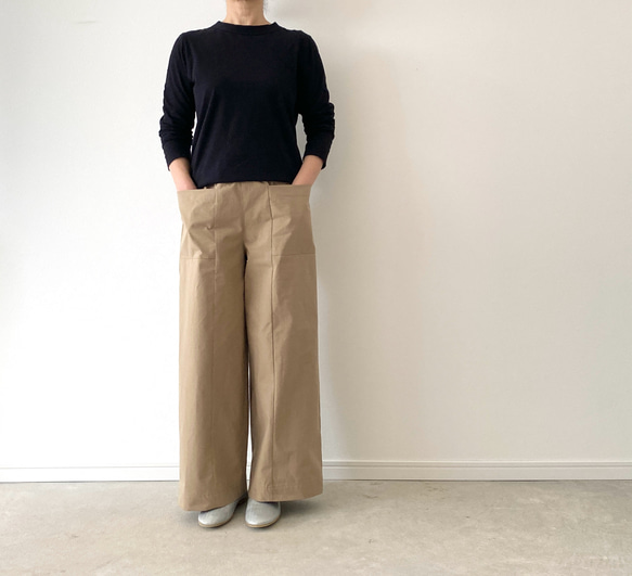 MAHF ワイドスノーパンツ　ベージュ　ウエスト調整可能 MAHF ワイドスノーパンツ ベージュ ウエスト調整可能 スノー