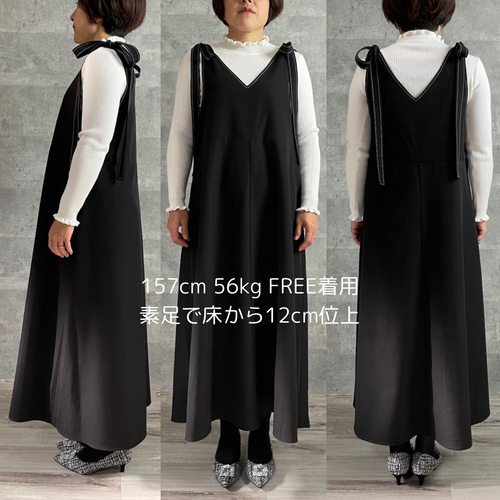 公*o様 MORPHOSEリボンパールフォーマル ジャンパースカート 長さ選べる♡フォーマル＆卒業入学 肩リボン2wayジャンパースカート