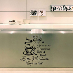 ウォールステッカー（転写式）X69　コーヒー　カフェ　店舗　壁飾り　ティータイム 4枚目の画像