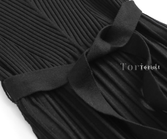 【受注】♡ベルト編みニットスカート やわらかい  心地良さ 通勤ワンピース　全2色 12枚目の画像