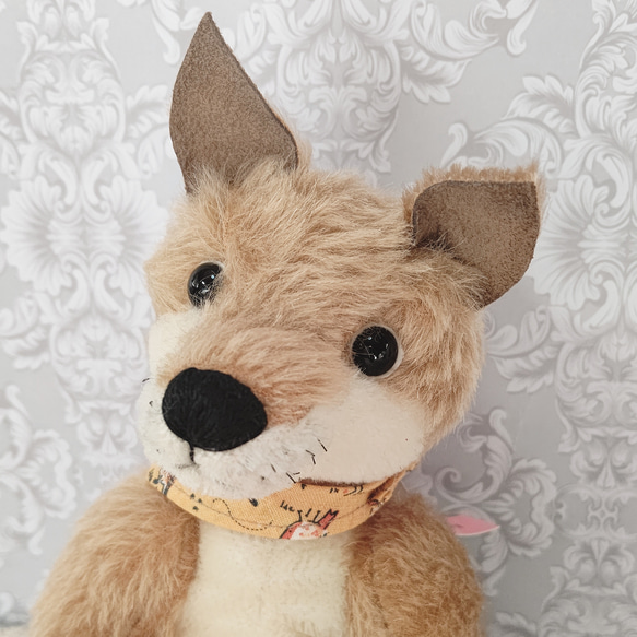 柴犬　黄土色✕白／テディベアタイプの犬のぬいぐるみ　約24cm 4枚目の画像
