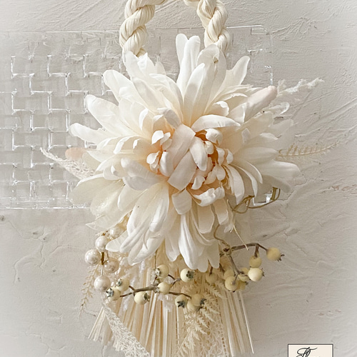 2024 しめ縄飾り ホワイト 2way ②