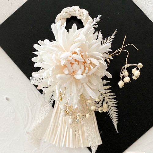 2024 しめ縄飾り ホワイト 2way ③