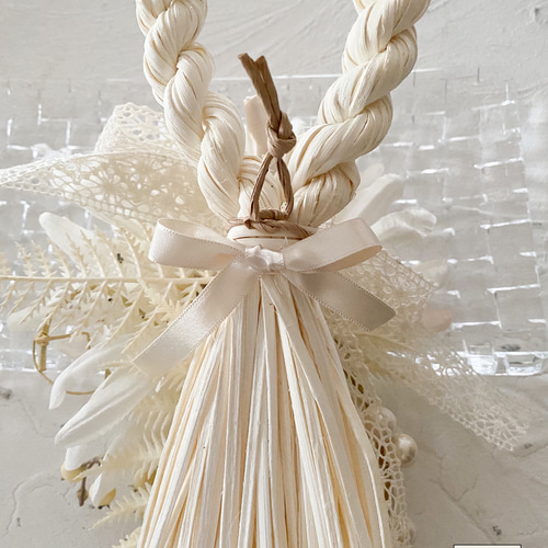 2024 しめ縄飾り ホワイト 2way ②