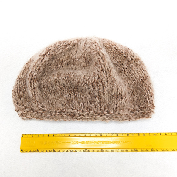 手編み　アルパカ混のベレー帽　A231203 7枚目の画像
