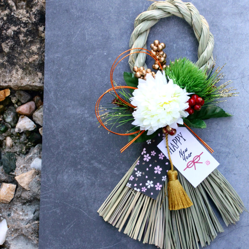 再販☆本しめ縄マムお正月しめ縄飾りリース しめ縄・しめ飾り Danke