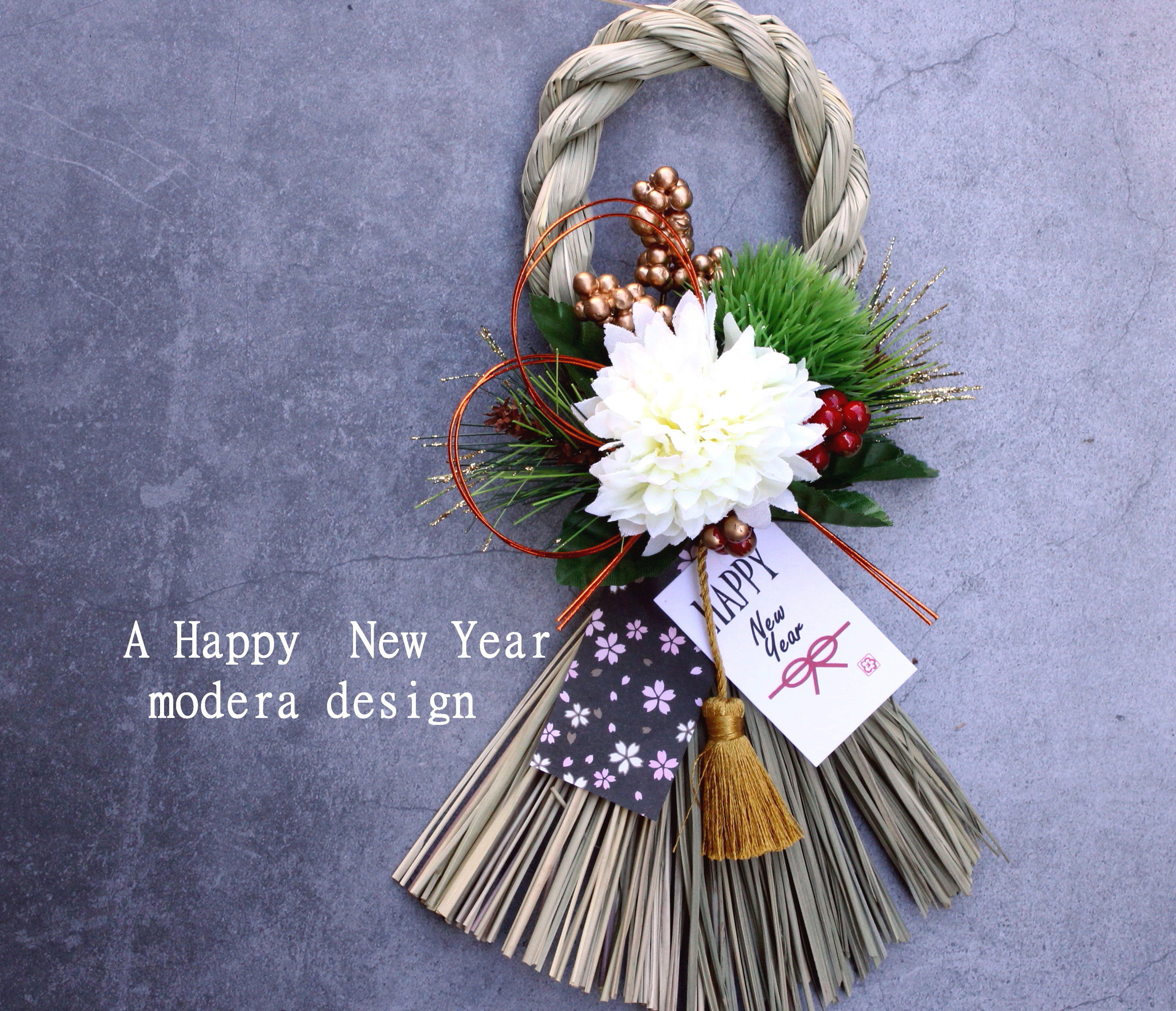 ペールオレンジマム】しめ縄リース お正月飾り しめ縄 しめ縄4】お正月