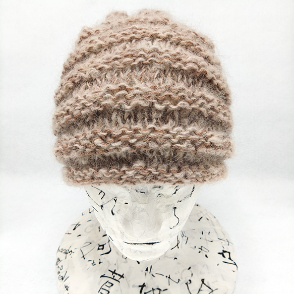 手編み　アルパカ混のニット帽（ネックウォーマー）A231205 4枚目の画像