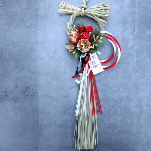 ラスト1点 スタイリッシュお正月本しめ縄飾りリース しめ縄・しめ飾り