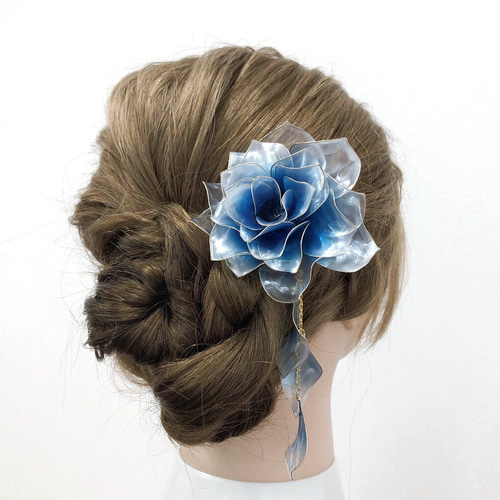 薔薇 「愛情」簪 ヘアピン Uピン ディップアート アメリカン