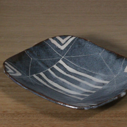 加藤春鼎 大皿　鼠志野　大型　角皿26㌢平皿　作家物 鼠志野長角皿】s304 取り皿 美味しい 人気 おしゃれ 素敵