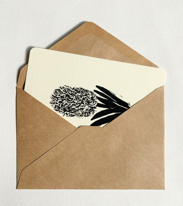 ヒヤシンス・メッセージカードと封筒・3組セット 2枚目の画像