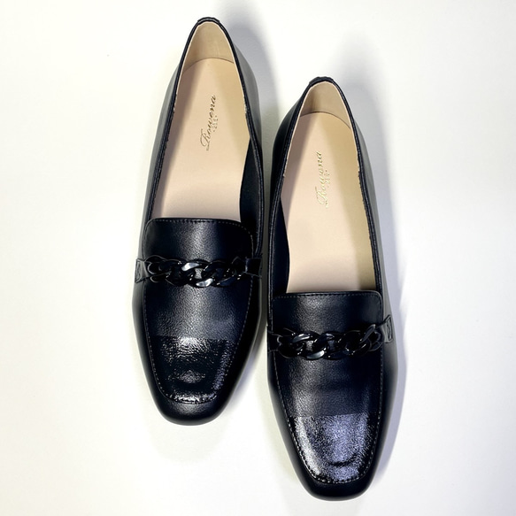 粗鏈2色樂福鞋（黑色x琺瑯）22.5cm~25.0cm 防水 第1張的照片