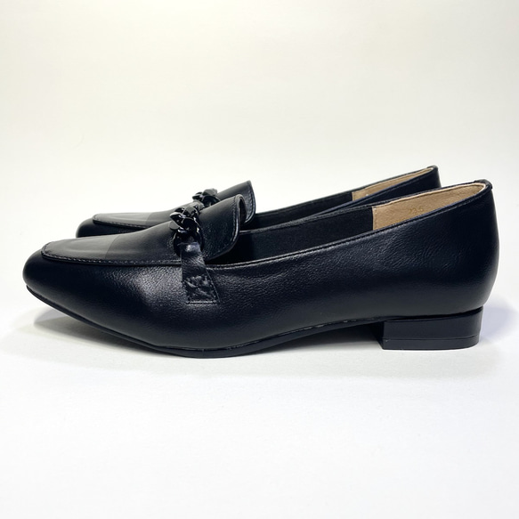 粗鏈2色樂福鞋（黑色x琺瑯）22.5cm~25.0cm 防水 第4張的照片
