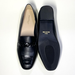 粗鏈2色樂福鞋（黑色x琺瑯）22.5cm~25.0cm 防水 第6張的照片