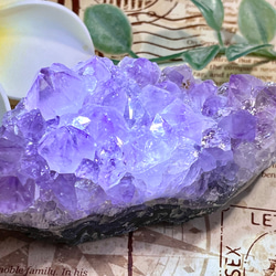 レインボー✨  紫水晶　アメジスト　クラスター　原石　ラフストーン 3枚目の画像
