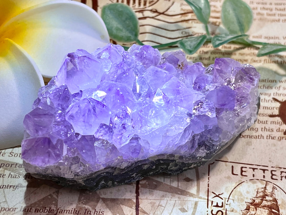 レインボー✨  紫水晶　アメジスト　クラスター　原石　ラフストーン 3枚目の画像