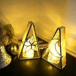 ✴︎:.｡青と白の静謐な輝き・ステンドグラスクリスマスリース リース