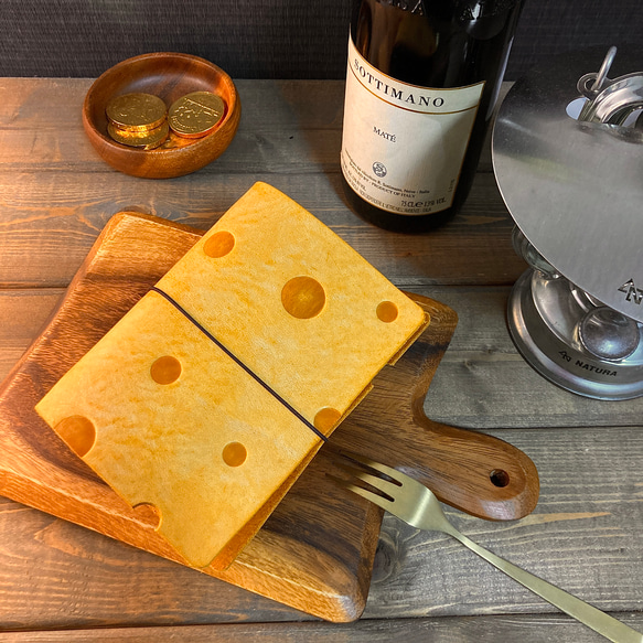 ミニ6】チーズみたいな システム手帳 6穴 レザー 手帳カバー 天満月