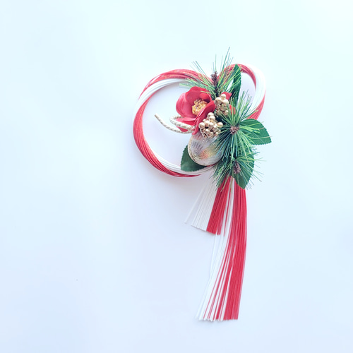 紅白水引赤椿しめ縄 しめ飾り お正月飾り しめ縄 正月 正月飾り 正月