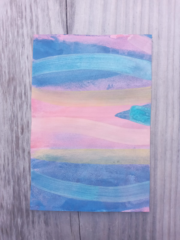 水彩画 ピンク ブルー 絵画 72 seasons 通販 16955798｜Creema(クリーマ)