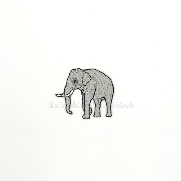 アジアゾウ　象　野生動物　刺繍　ワッペン 1枚目の画像