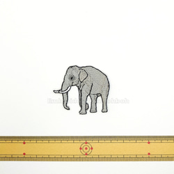 アジアゾウ　象　野生動物　刺繍　ワッペン 2枚目の画像