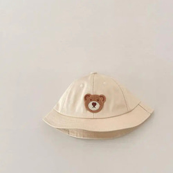 ベビー キッズ　帽子 バケットハットくま ワンポイント オルチャン　韓国　可愛い 14枚目の画像