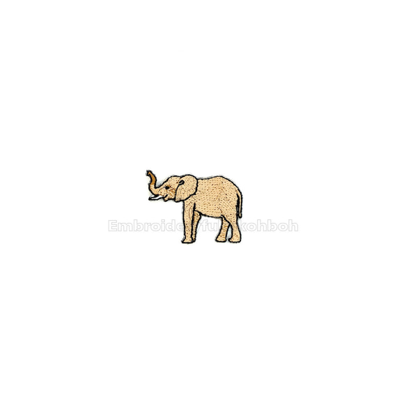 アフリカゾウ　象　野生動物　刺繍　ワッペン 1枚目の画像