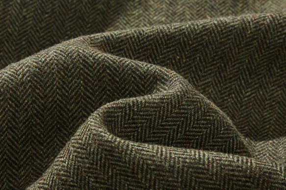 下一季主打外套 羊毛混紡人字紋布料束口大衣 綠色 231013-3 第12張的照片