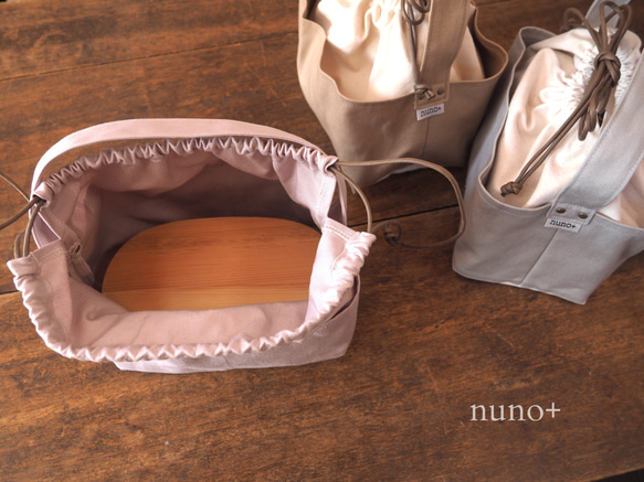 【nuno+】newカラー 帆布11号・ランチバッグ　さくらピンク 2枚目の画像