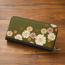 ハンドメイド 長財布 通帳も入る大容量 ダブルファスナー ジョリー