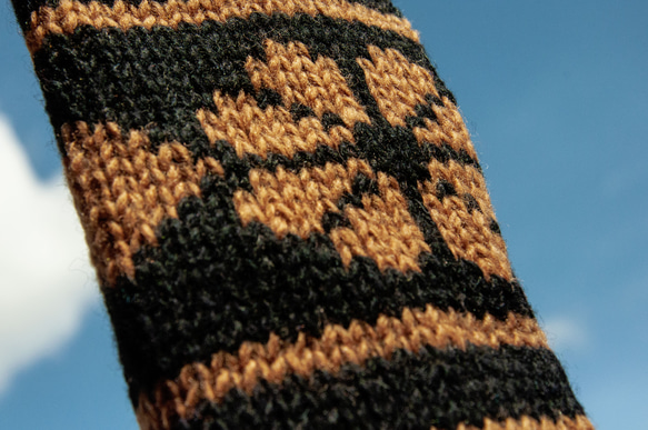 手織りピュアウールニットソックス/ニットウールソックス/内側起毛ソックス/暖かいソックス-コーヒースノーフレークエスニックスタイ 10枚目の画像