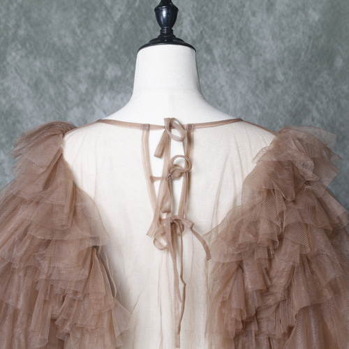 送料無料！チュールボレロ コーヒートップス 色オーダー可 ドレス