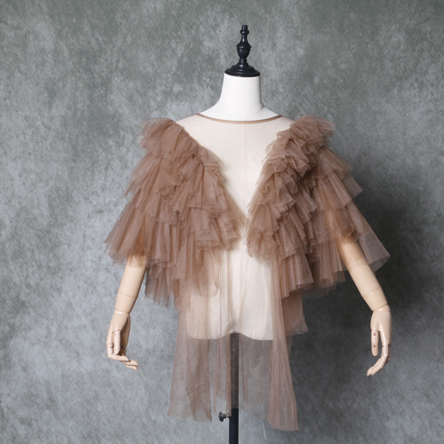 送料無料！チュールボレロ コーヒートップス 色オーダー可 ドレス