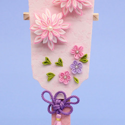 ちりめんかんざし羽子板 金襴や縮緬を使用した、つまみ細工の簪羽子板 ナチュラル アクリル