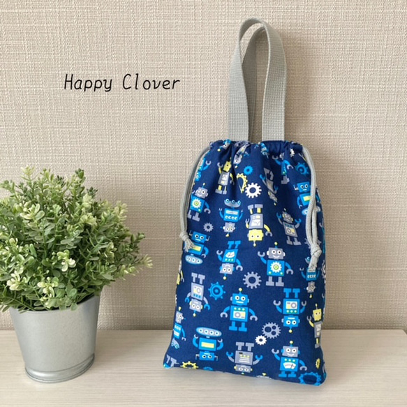 中身が飛び出さない♪巾着型上履き入れ シューズケース 上履き袋